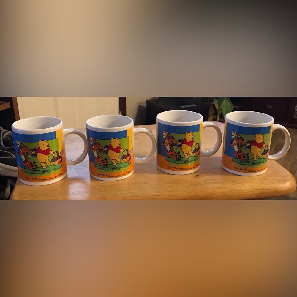 Coffee Cup Mug Disney Winnie the Pooh Too Much Appetite For One Basket-all$12.0 - Picture 5 of 7